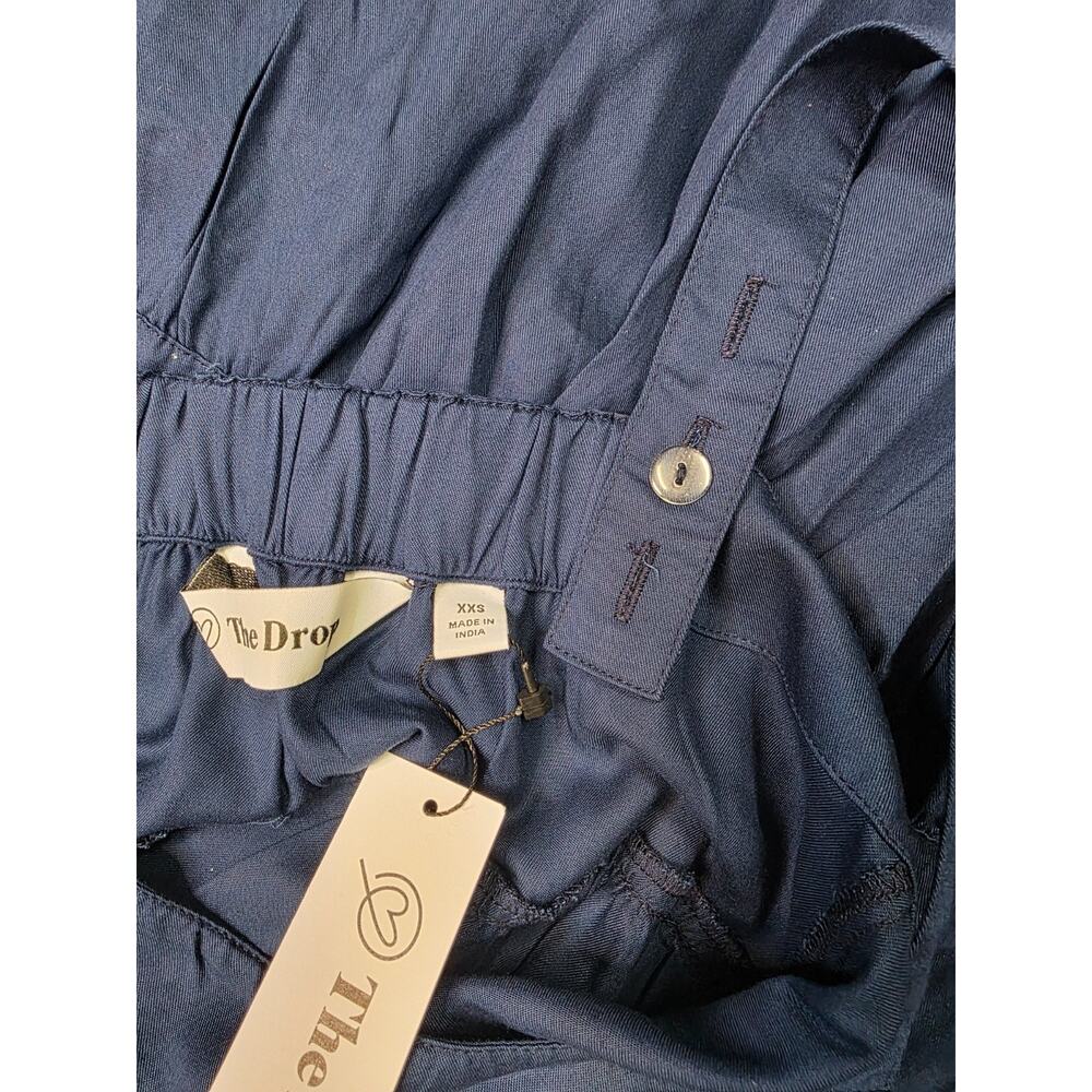 The Drop Britt Dress Navy Blue Tencel Lyocell Tiered Size XXS NWT - Picture 5 of 9